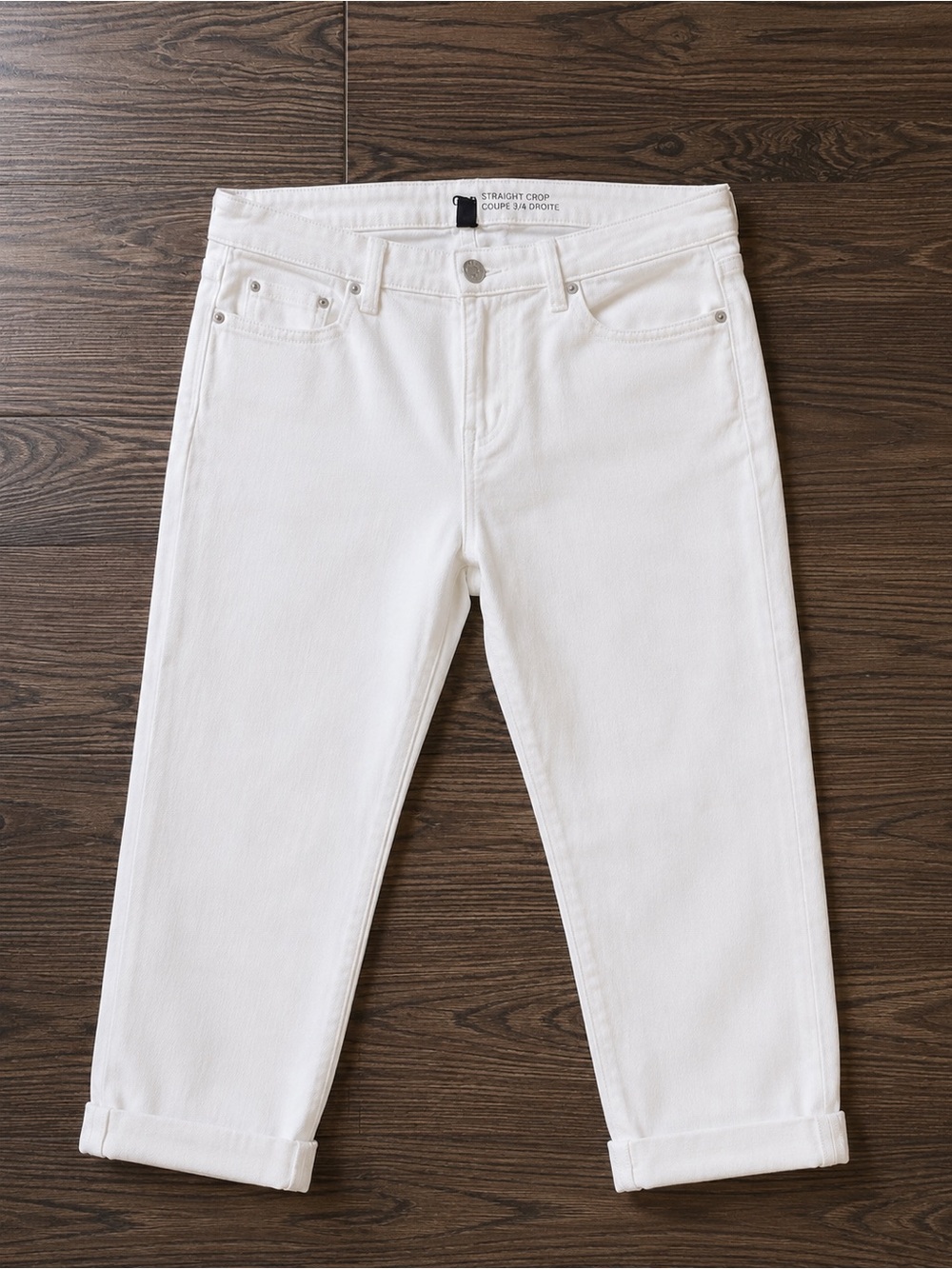 GAP White Straight Coupe 3/4 Droite Crop Jeans
